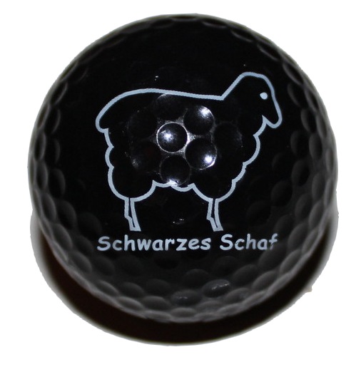 Golfball schwarzes Schaf